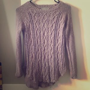 Distressed lilac sweater
